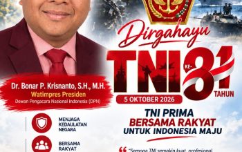 HUT ke-81 TNI, Dr. Bonar P. Krisnanto Ajak Semua Elemen Bangsa Jaga NKRI